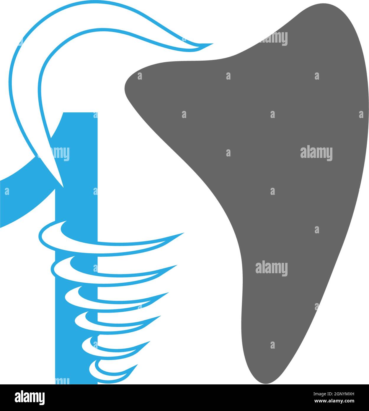 Logo-Symbol Nummer 1 mit dentaler Designdarstellung Stock Vektor