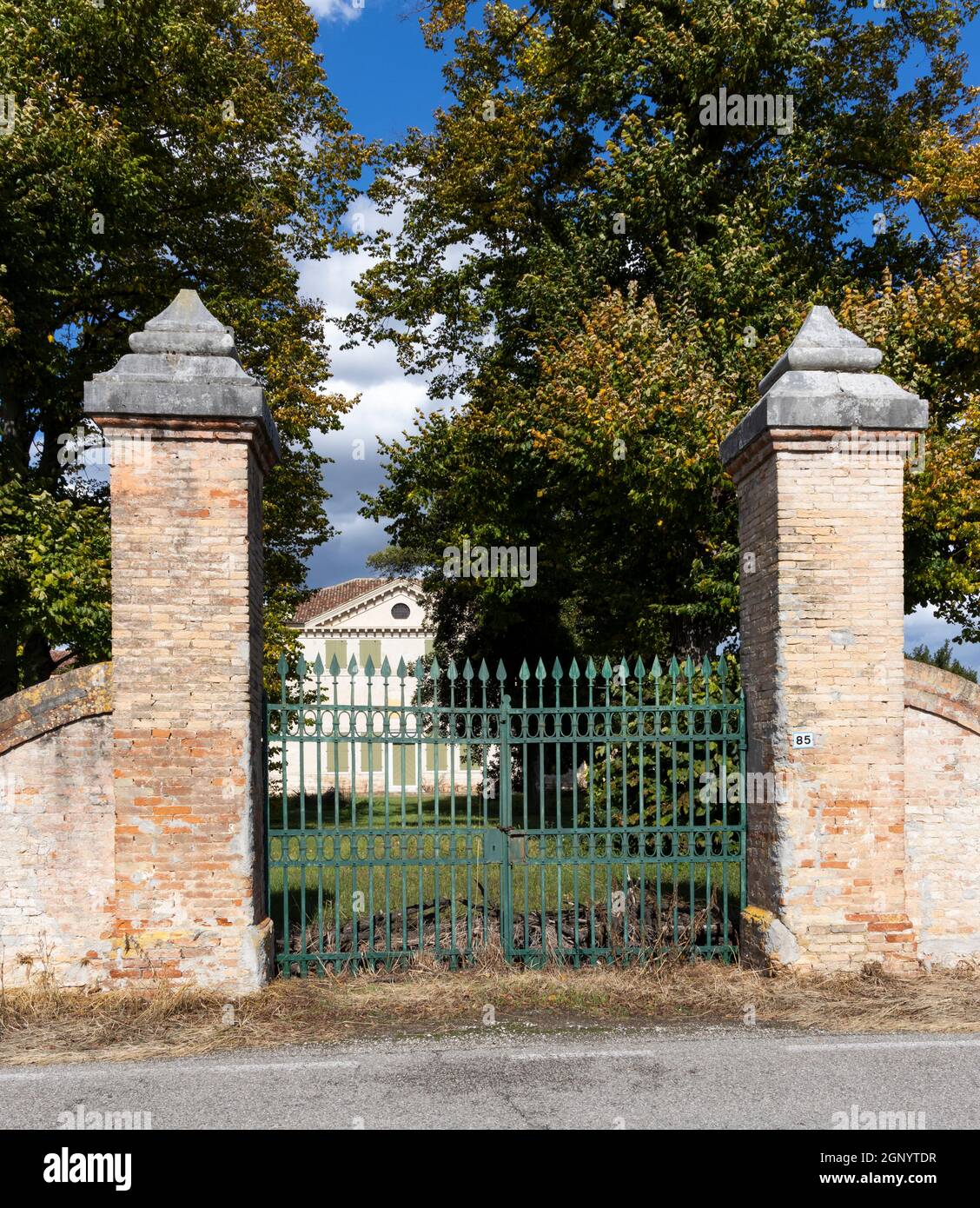 Villa Zeno in der Nähe von Cessalto, UNESCO-Weltkulturerbe, Region Venetien, Norditalien. Die östlichste Villa, die vom italienischen Renaissance-Architekten Andrea Palladi entworfen wurde Stockfoto