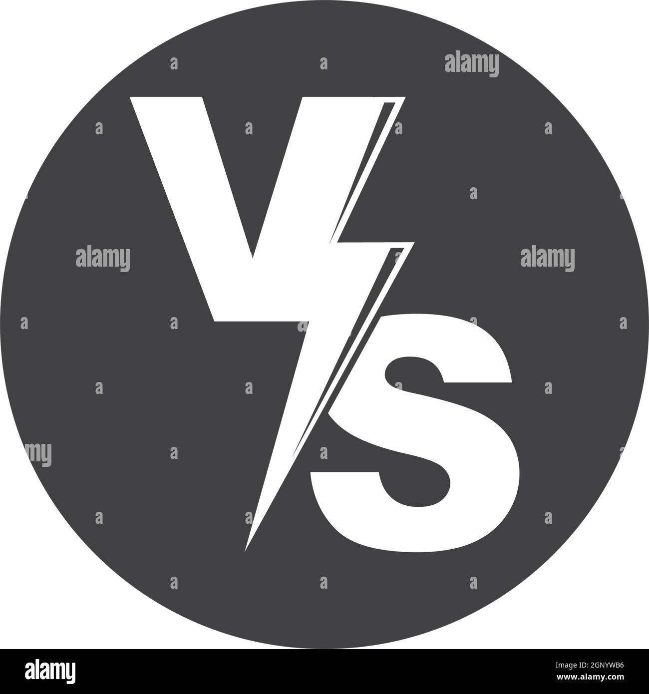 Versus-Grafik-Design mit Symbolvektoren Stock Vektor