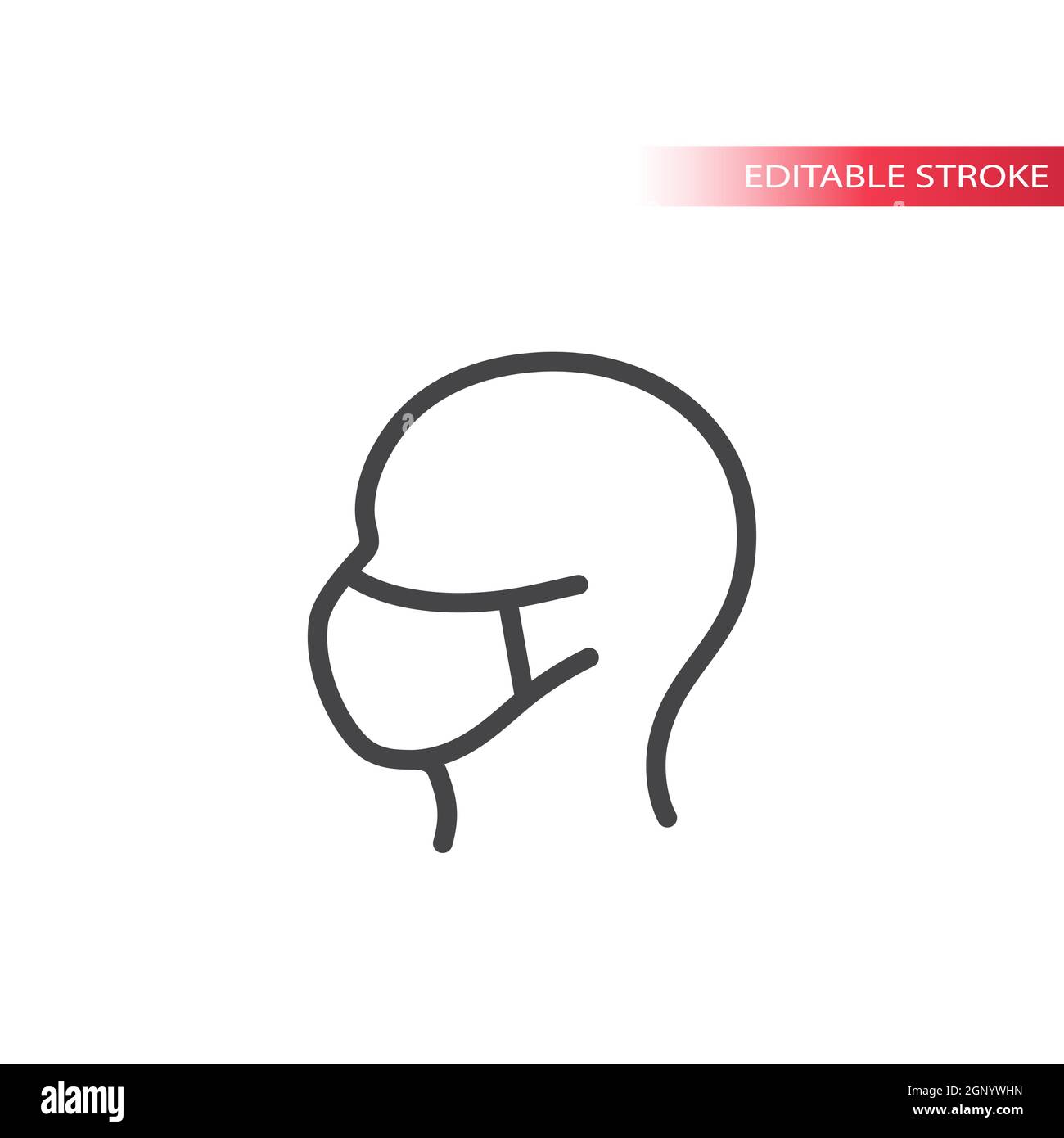 Menschliches Kopfprofil mit Gesichtsmasken-Symbol Stock Vektor