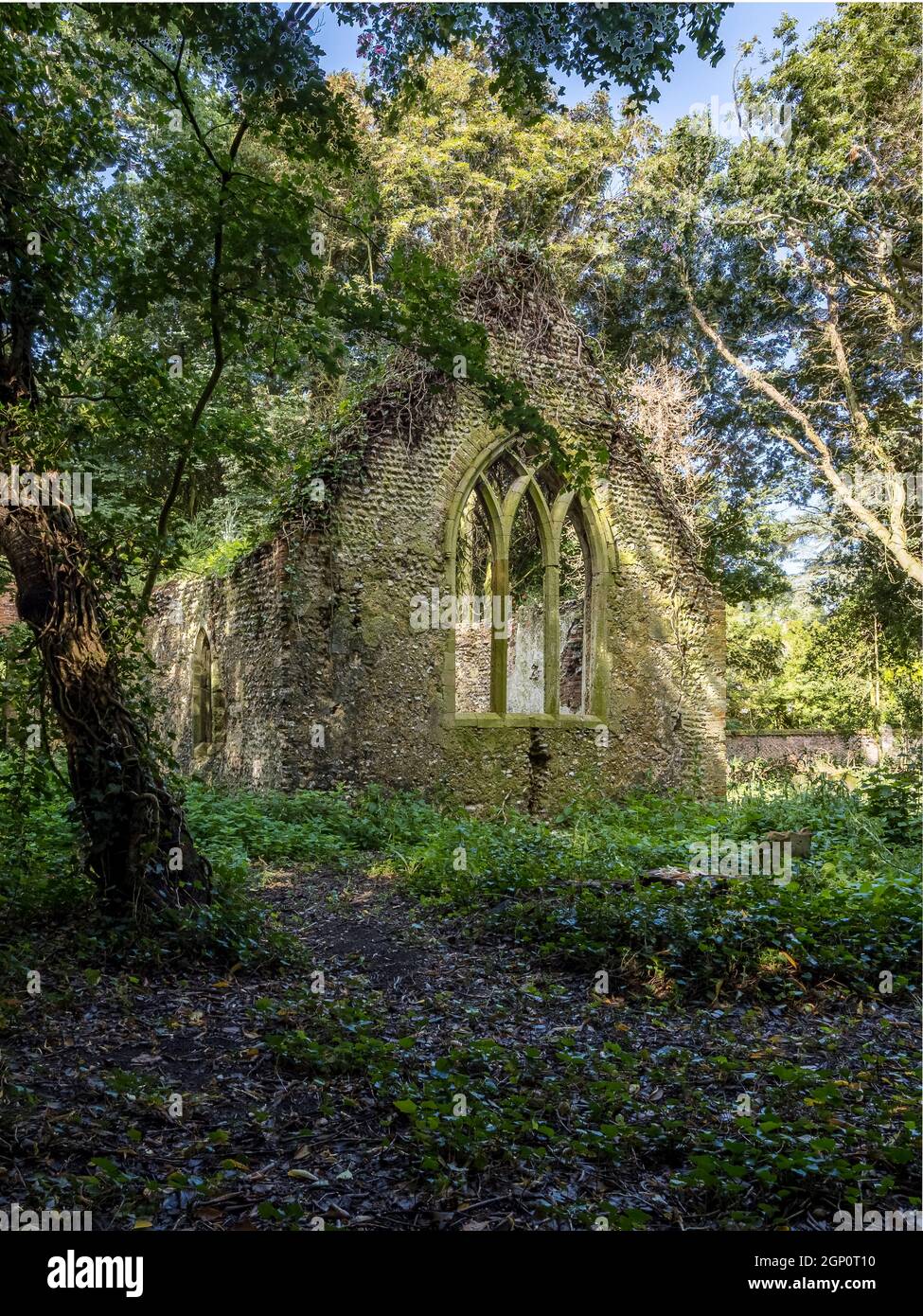 Die Ruinen der St. John's Kirche in Croxton, England Stockfoto