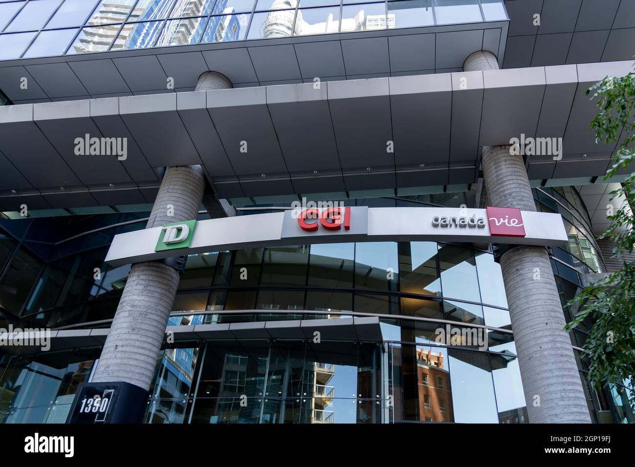 Montreal, QC, Kanada – 4. September 2021: CGI-Hauptsitz in Montreal. Stockfoto