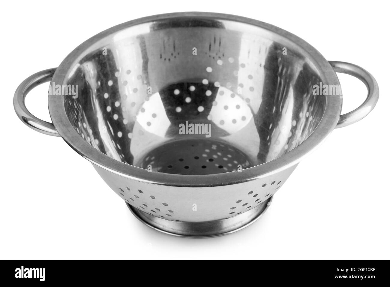 Alte Metall Sieb Sieb isolierten auf weißen Hintergrund. Stockfoto