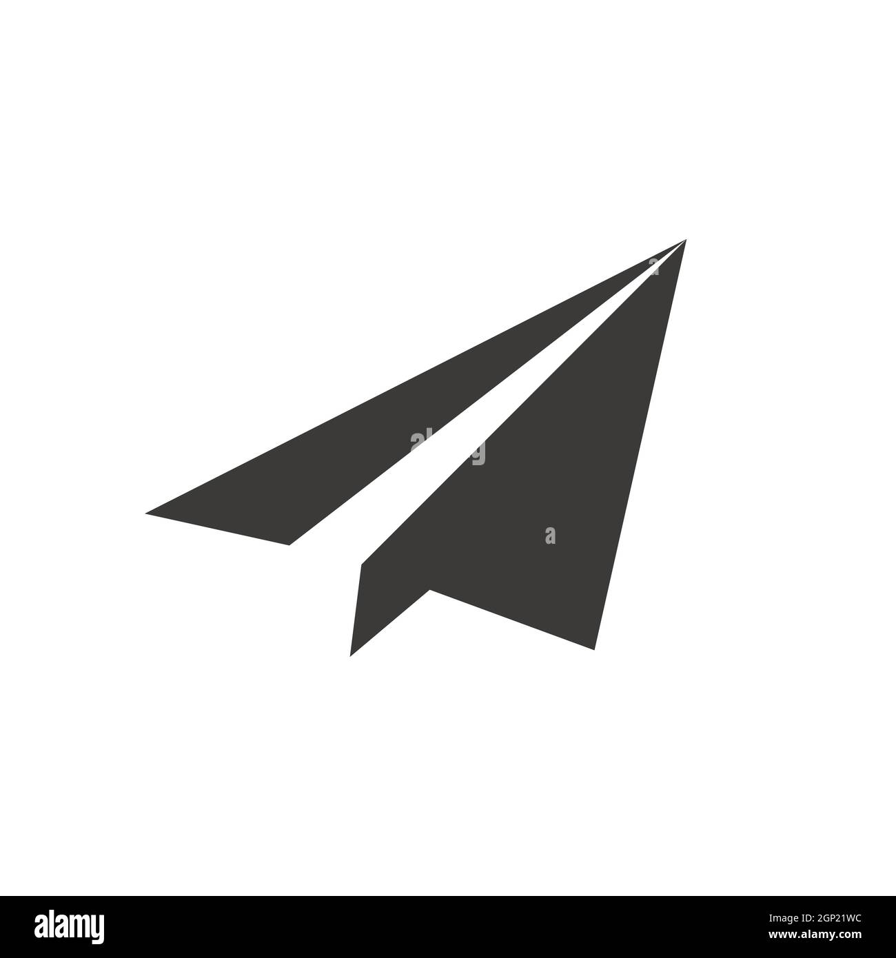 Papierebene oder schwarzes Vektor-Symbol des Flugzeugs Stock Vektor