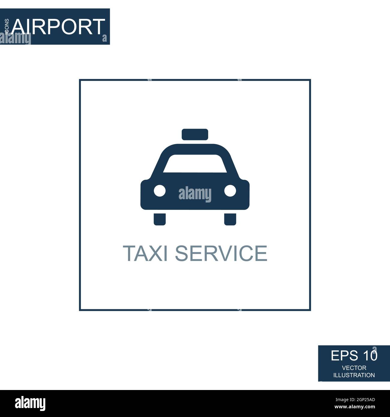 Abstract Icon Taxi-Service zum Thema Flughafen - Vektor-Illustration Stockfoto