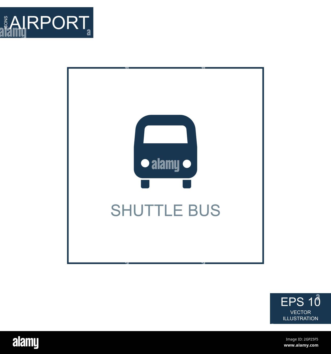 Abstraktes Symbol Bushaltestelle auf Flughafen Thema - Vektor-Illustration Stockfoto
