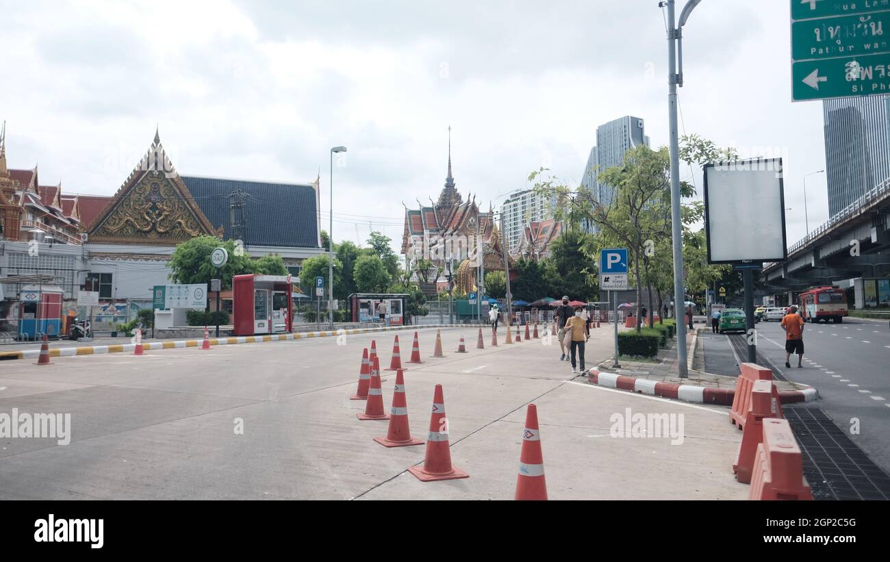 Wat Hua Lamphong Königlicher buddhistischer Tempel aka Coffin Temple Rama IV Road Bangkok Thailand Stockfoto