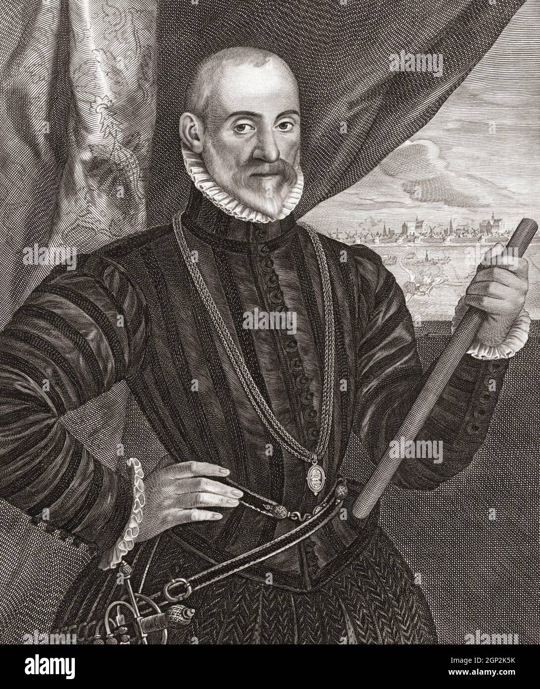 Francisco de Valdez, c. 1522? – c. 1580?. Spanischer General während des Achtzigjährigen Krieges. Nach einem Werk von Cornelis Visscher aus dem 17. Jahrhundert. Stockfoto