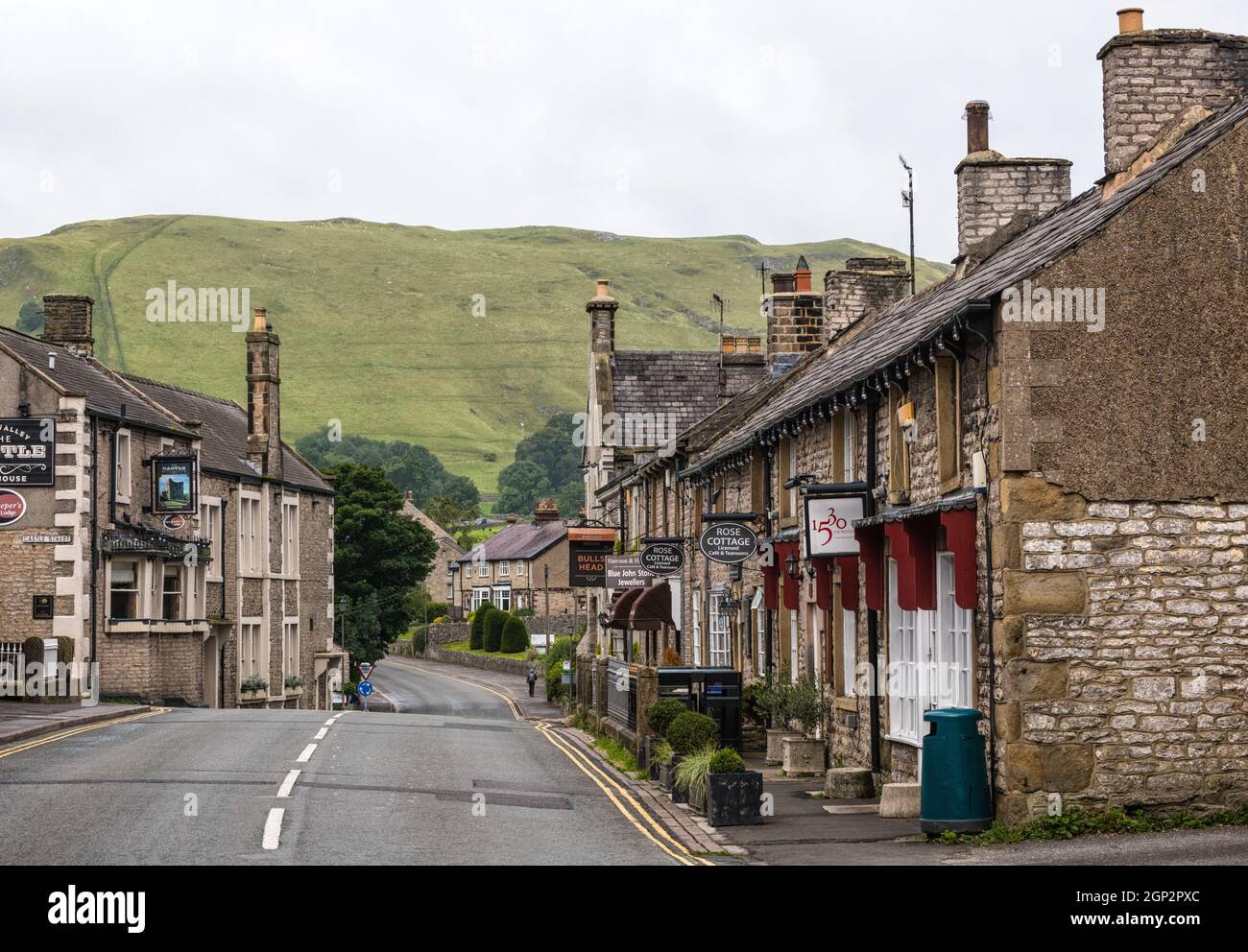 Castleton, ein Dorf im High Peak District von Derbyshire, England Stockfoto