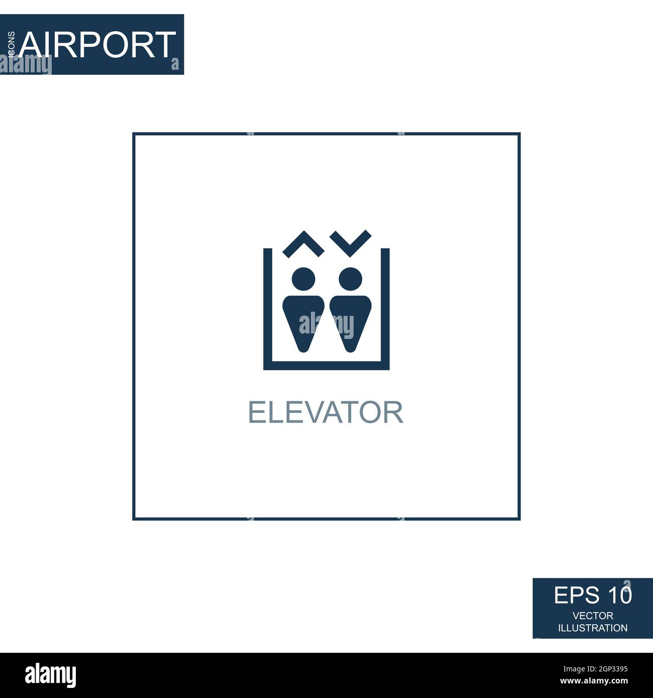 Abstraktes Symbol Aufzug auf Flughafen Thema - Vektor-Illustration Stockfoto