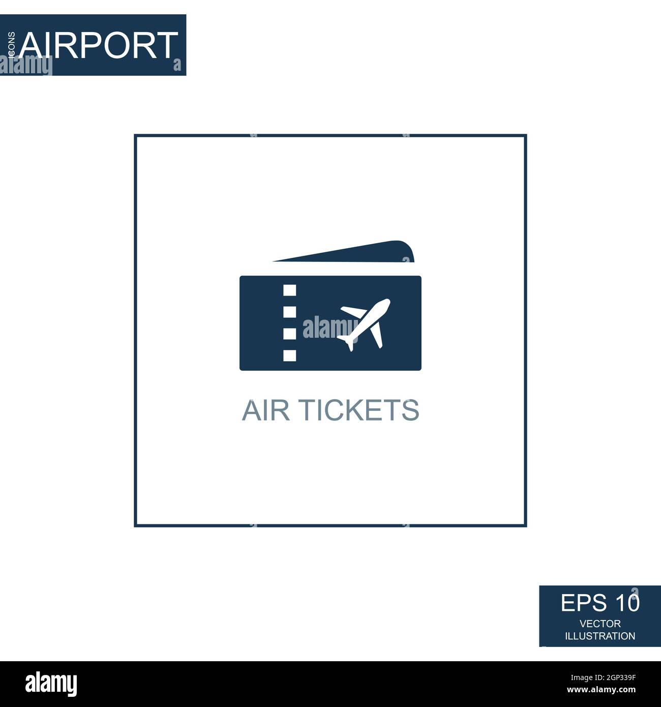 Abstrakte Symbol Flugtickets zum Thema Flughafen - Vektor-Illustration Stockfoto