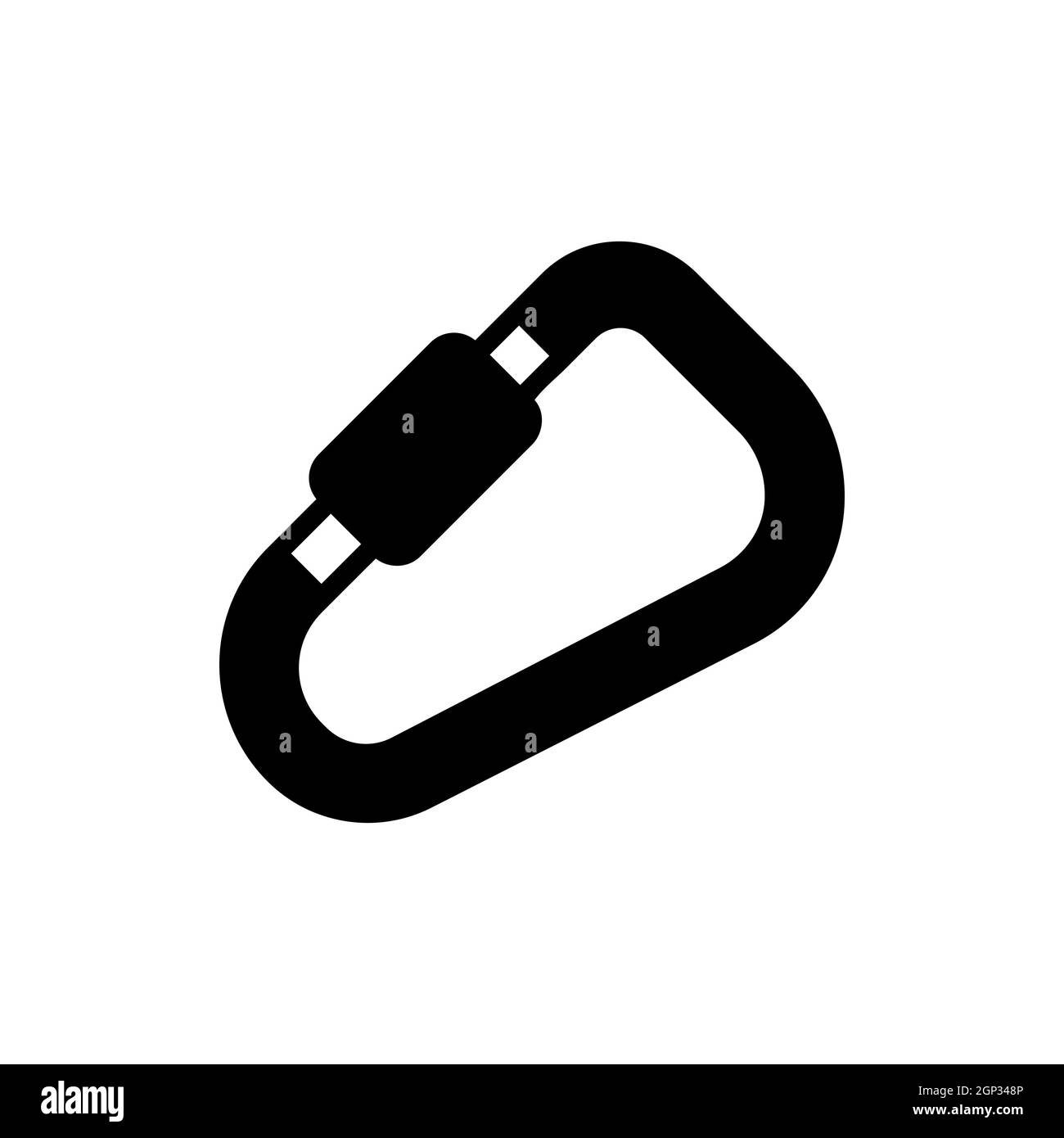 Karabinervektor Glyphensymbol. Camping- und Wanderzeichen Stock Vektor