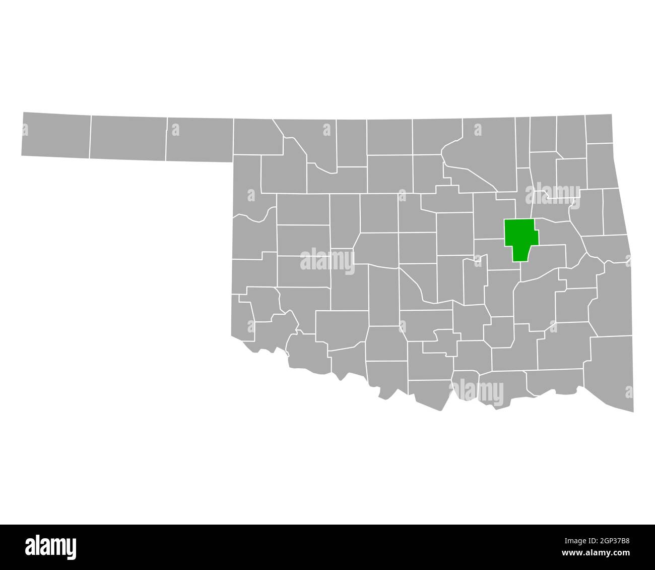 Karte von Okmulgee in Oklahoma Stockfoto
