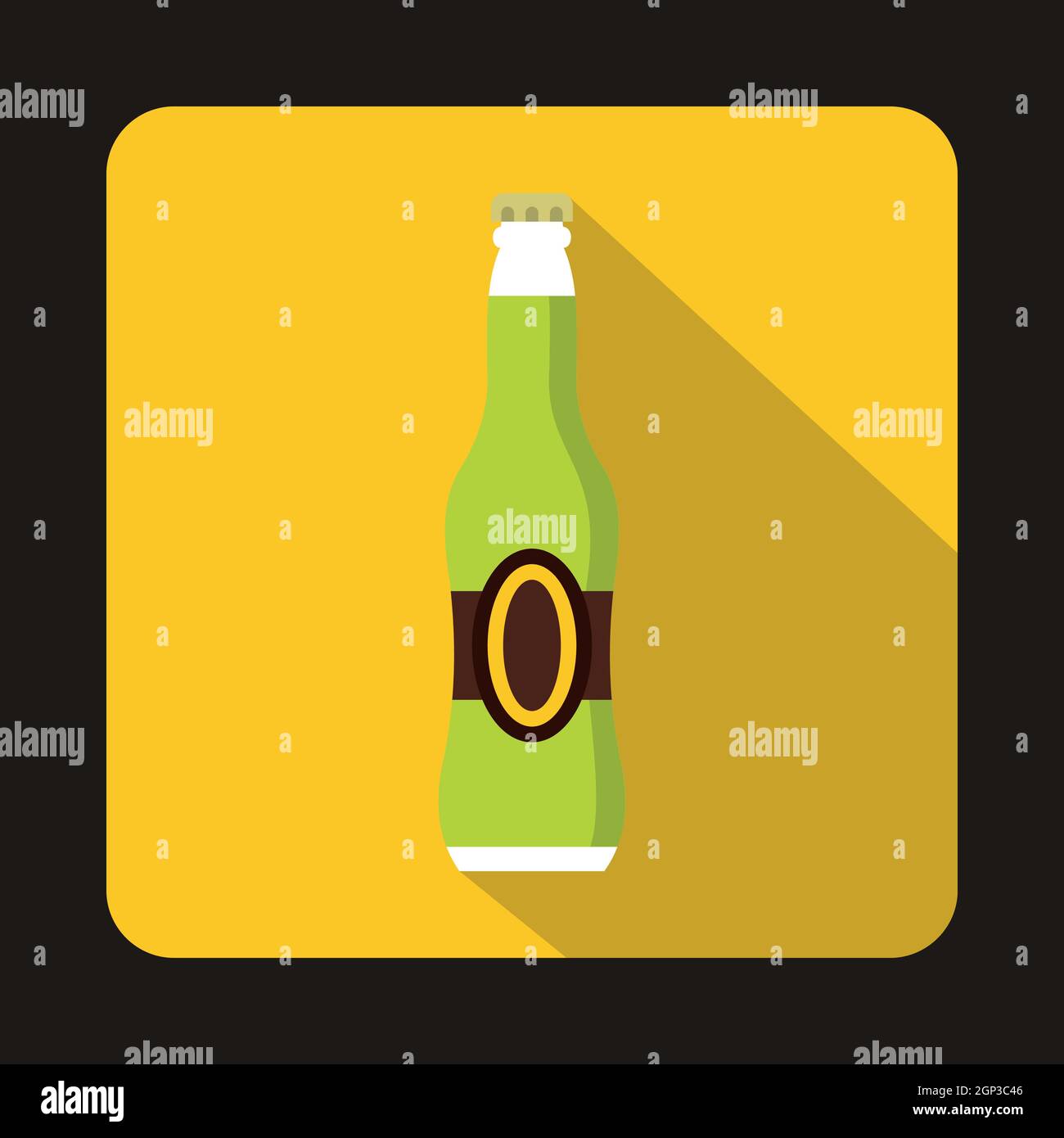 Voller grüner Bier Flasche Symbol, flachen Stil Stock Vektor