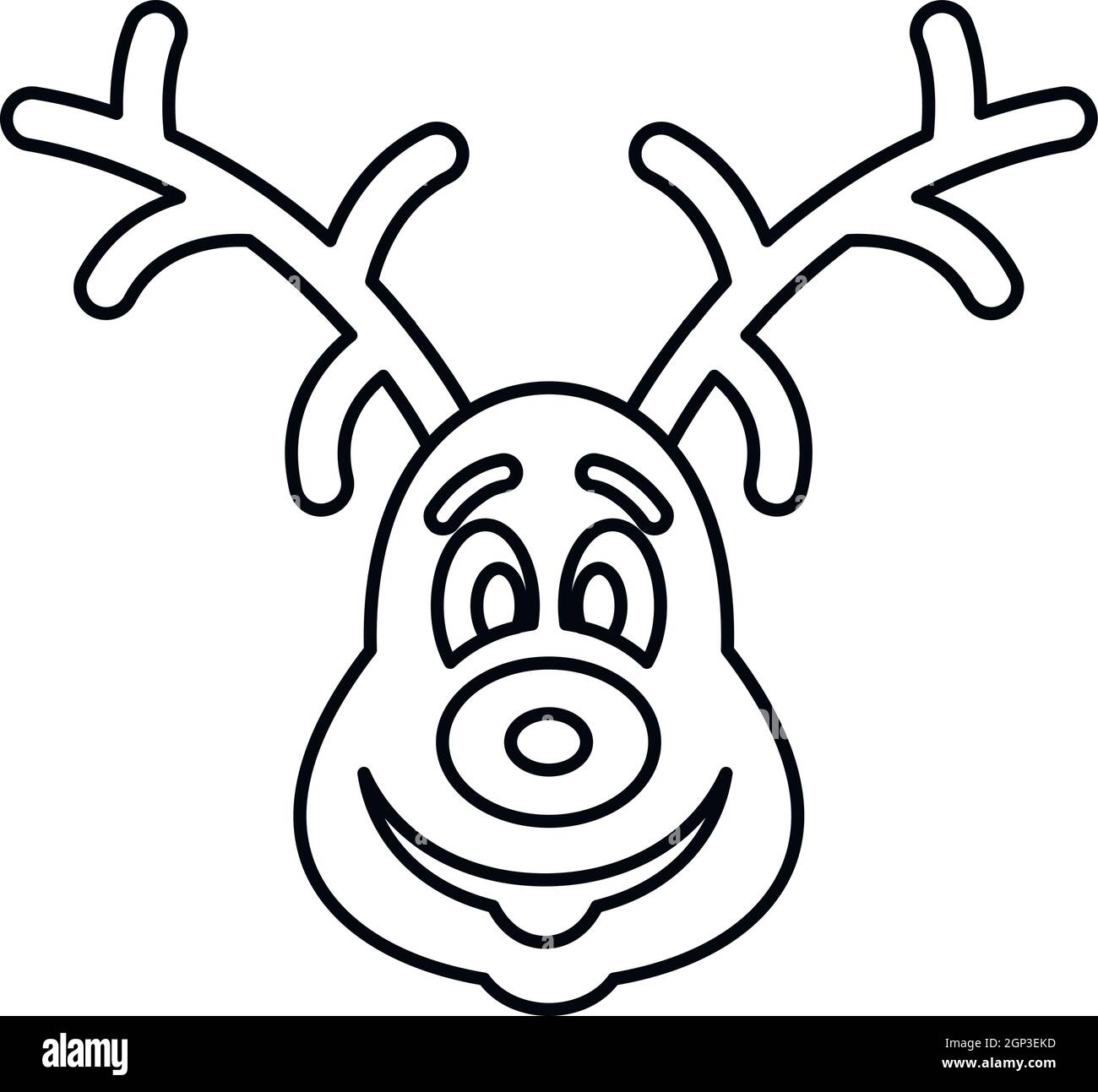 Weihnachten Hirsch Symbol, Umriss-Stil Stock Vektor