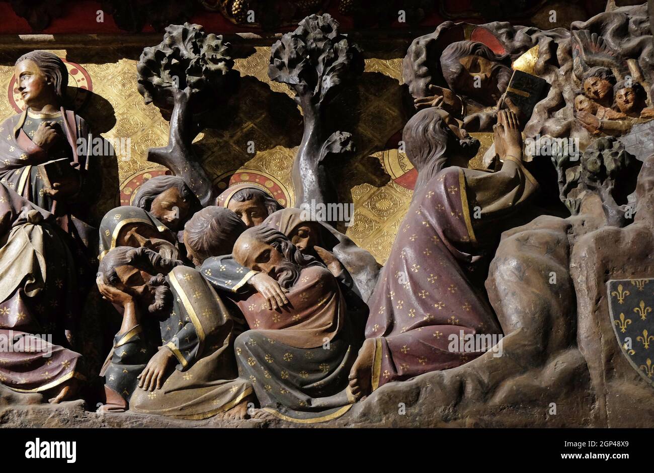 Agonie im Garten, Jesus im Garten von Gethsemane, Kathedrale Notre Dame, UNESCO-Weltkulturerbe in Paris Stockfoto