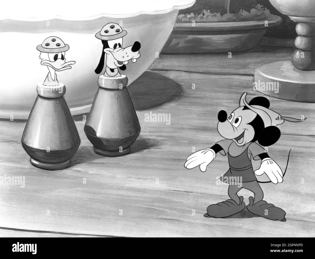 MICKEY AND THE BEANSTALK, von links, Donald Duck (von Clarence Nash), Goofy (von Pinto Colvig), Mickey Mouse (von Walt Disney), 1947. ©Walt Disney/Courtesy Everett Collection Stockfoto