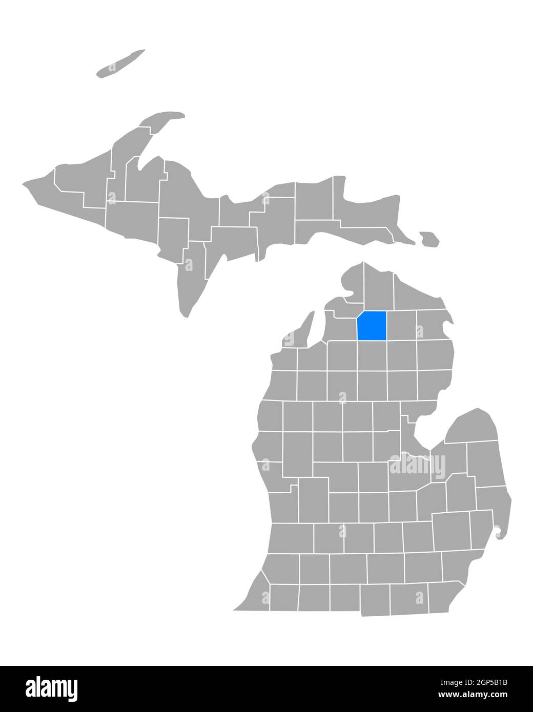 Karte von Otsego in Michigan Stockfoto