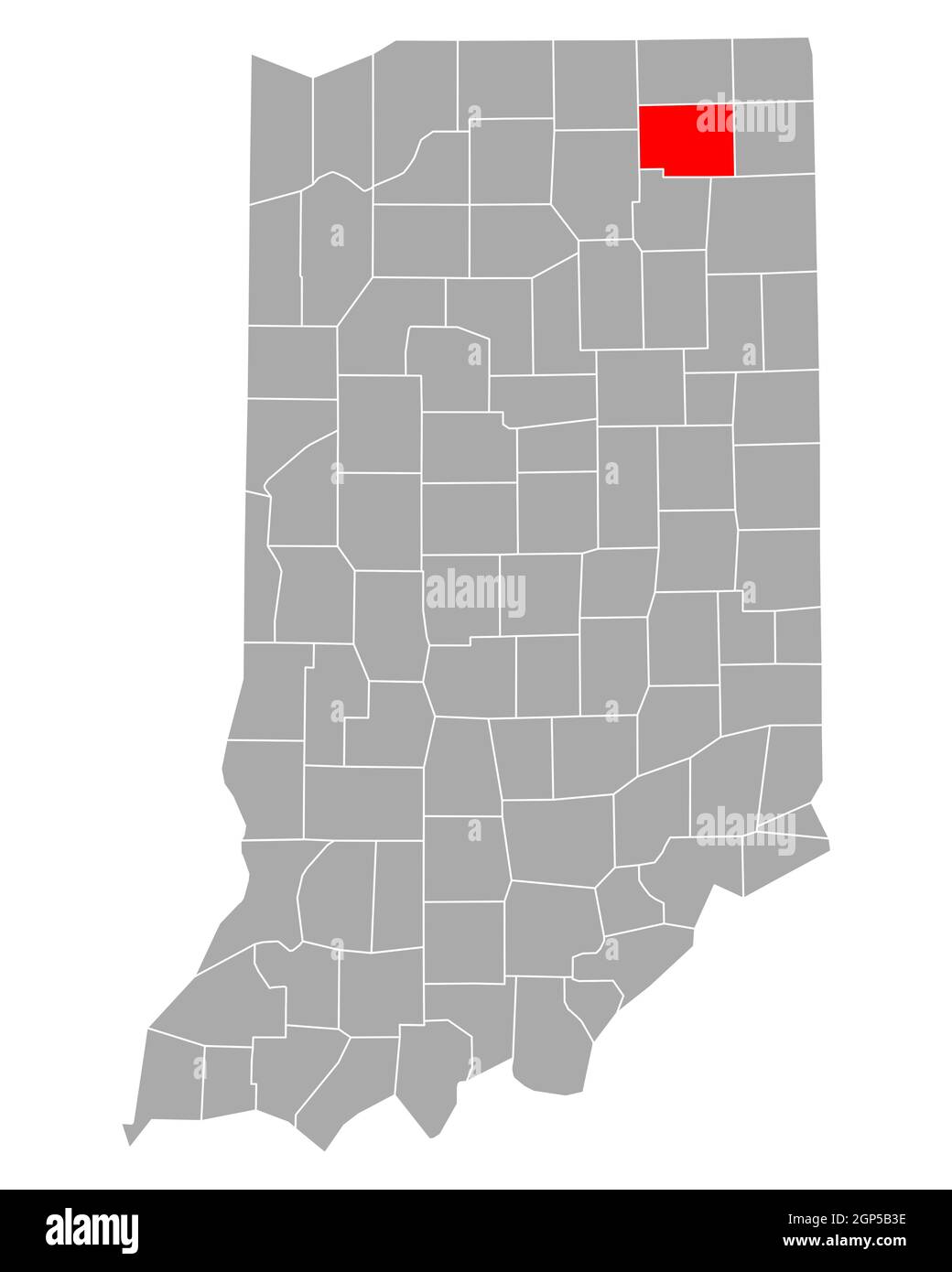 Karte von Noble in Indiana Stockfoto