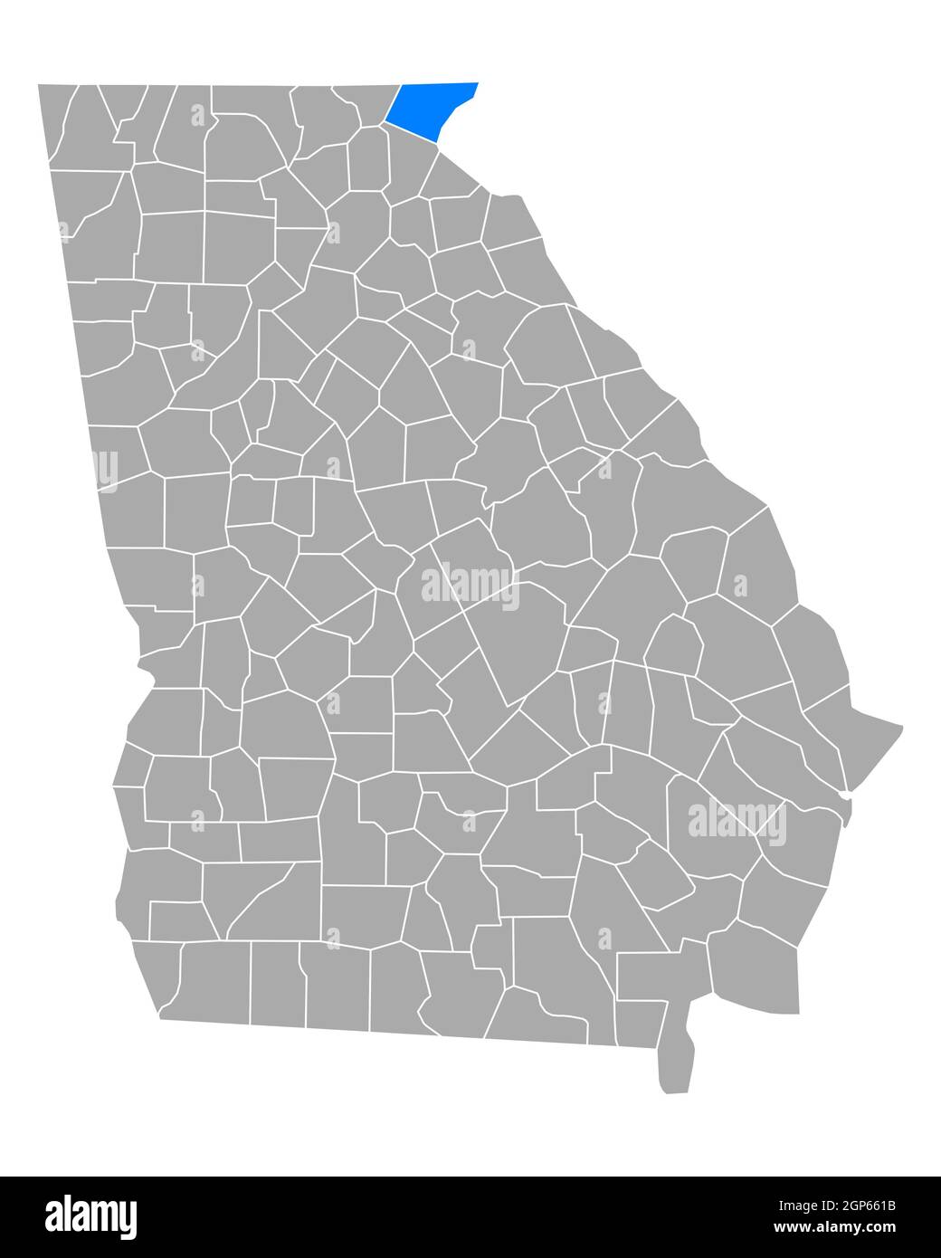 Karte von Rabun in Georgien Stockfoto