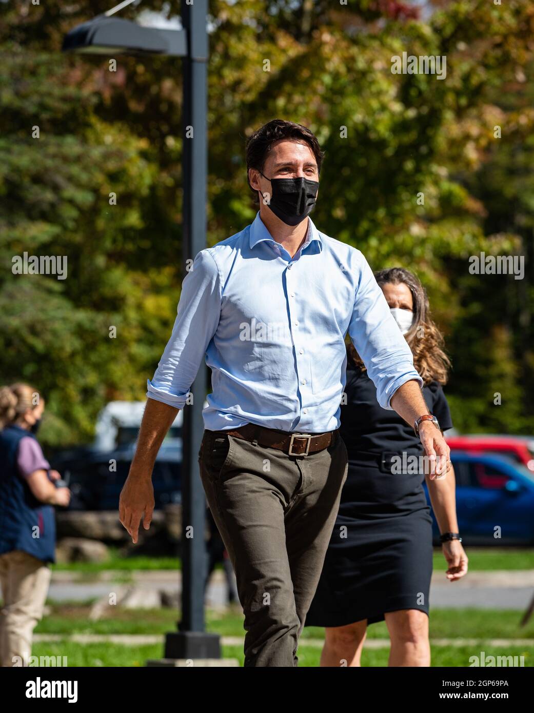 Premierminister Justin Trudeau besucht eine Pressekonferenz im Eva ...
