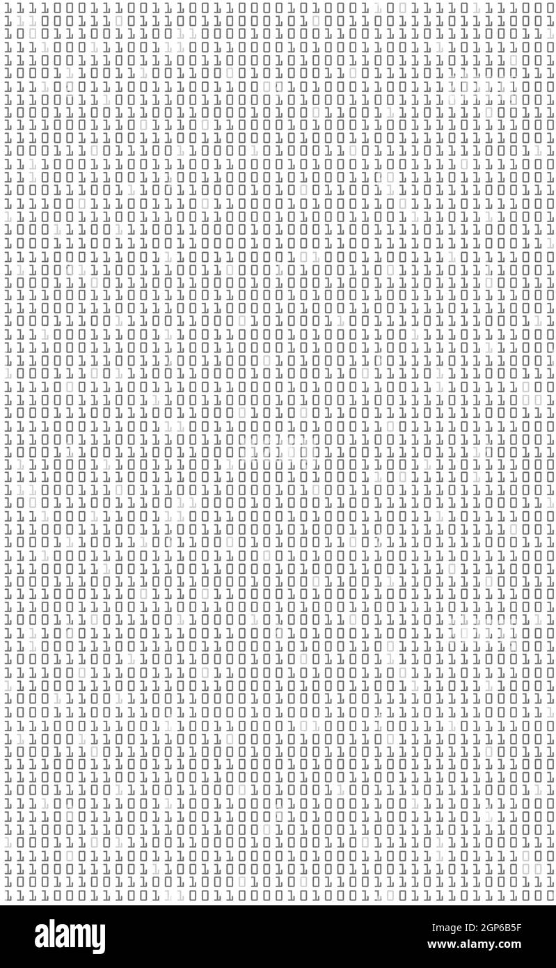 Informatik ist ein binäres Zahlensystem. Programmierung, Codierung, Hacker-Konzept. Vektorgrafik Stockfoto
