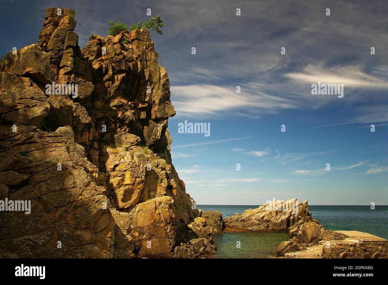 Hohe Klippen, Meer, Bornholm, Dänemark Stockfoto