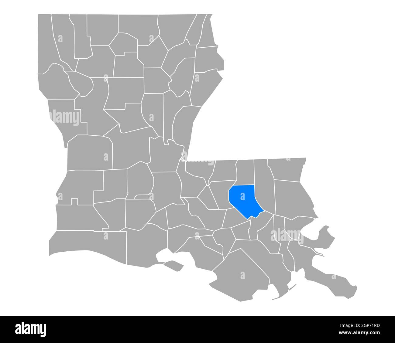 Karte von Livingston in Louisiana Stockfoto