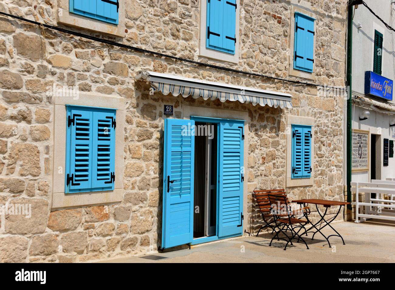 Haus, Altstadt, Primosten, Dalmatien, Kroatien Stockfoto