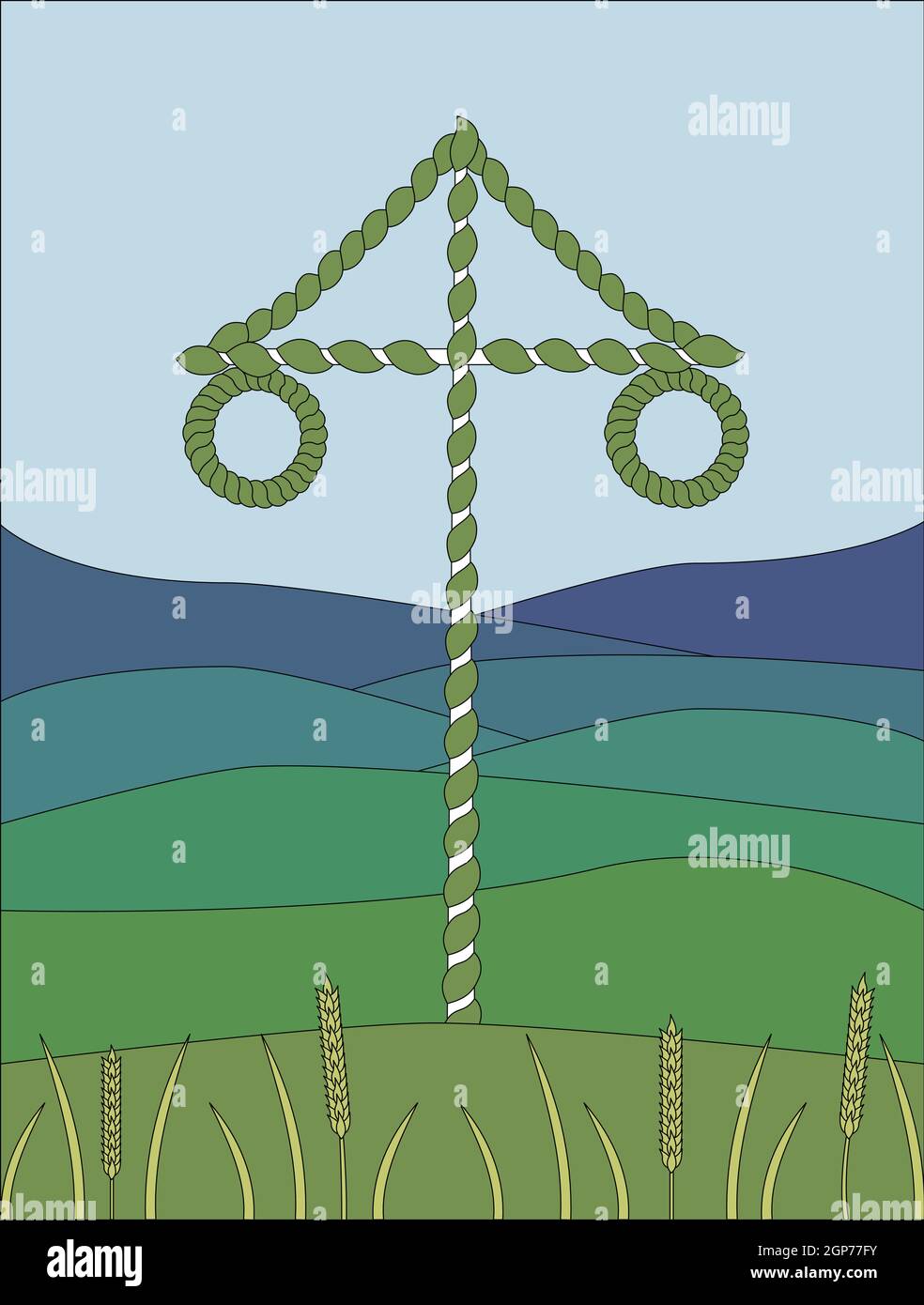 Mittsommer Pole schwedische Tradition Stock Vektor