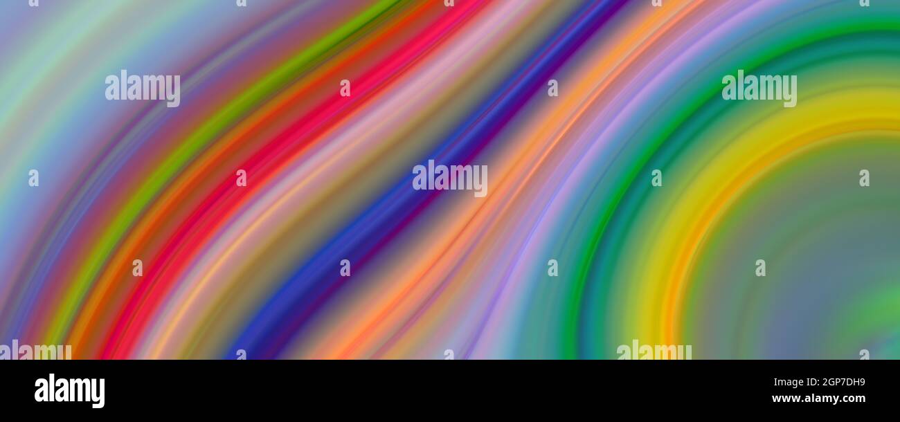 Farbenfrohe, gewellte Linien im Hintergrund. Abstrakte Illustration Stockfoto