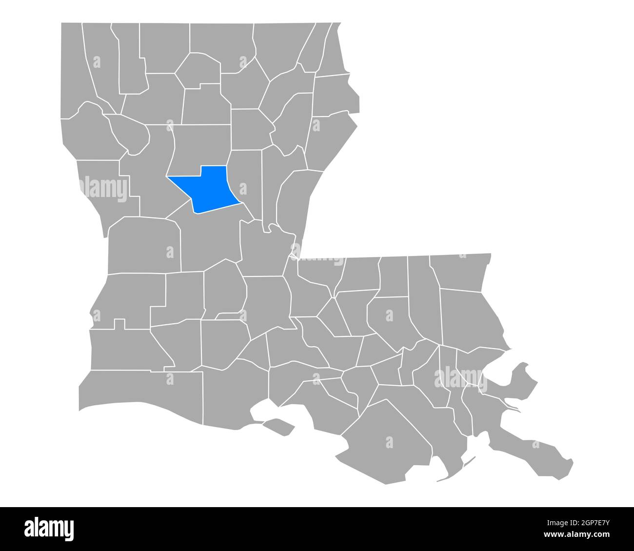 Karte von Grant in Louisiana Stockfoto