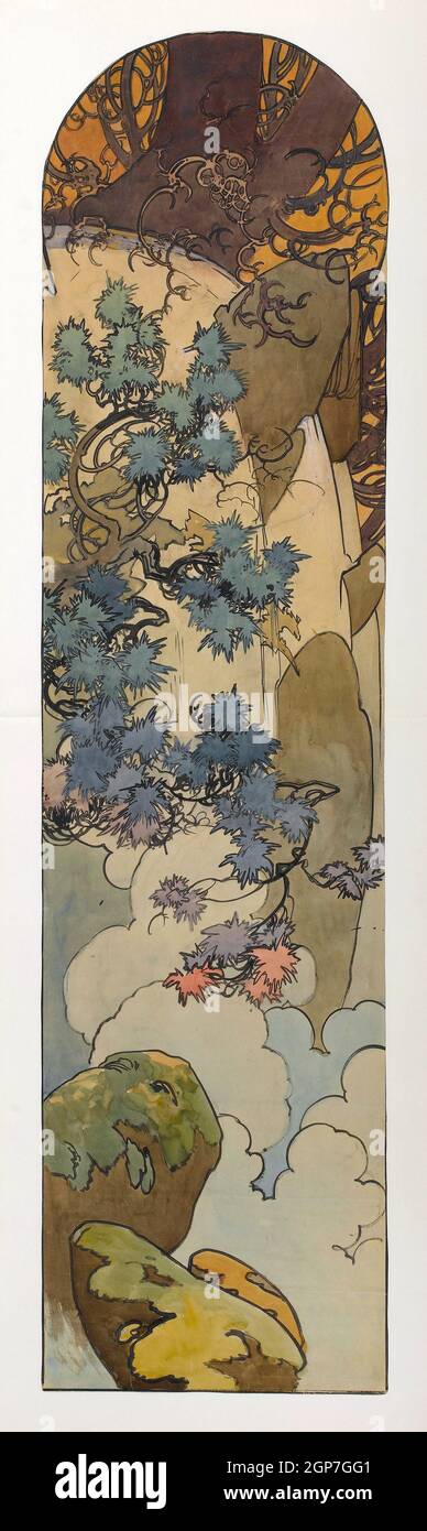 Kunst von Alphonse Mucha Stockfoto