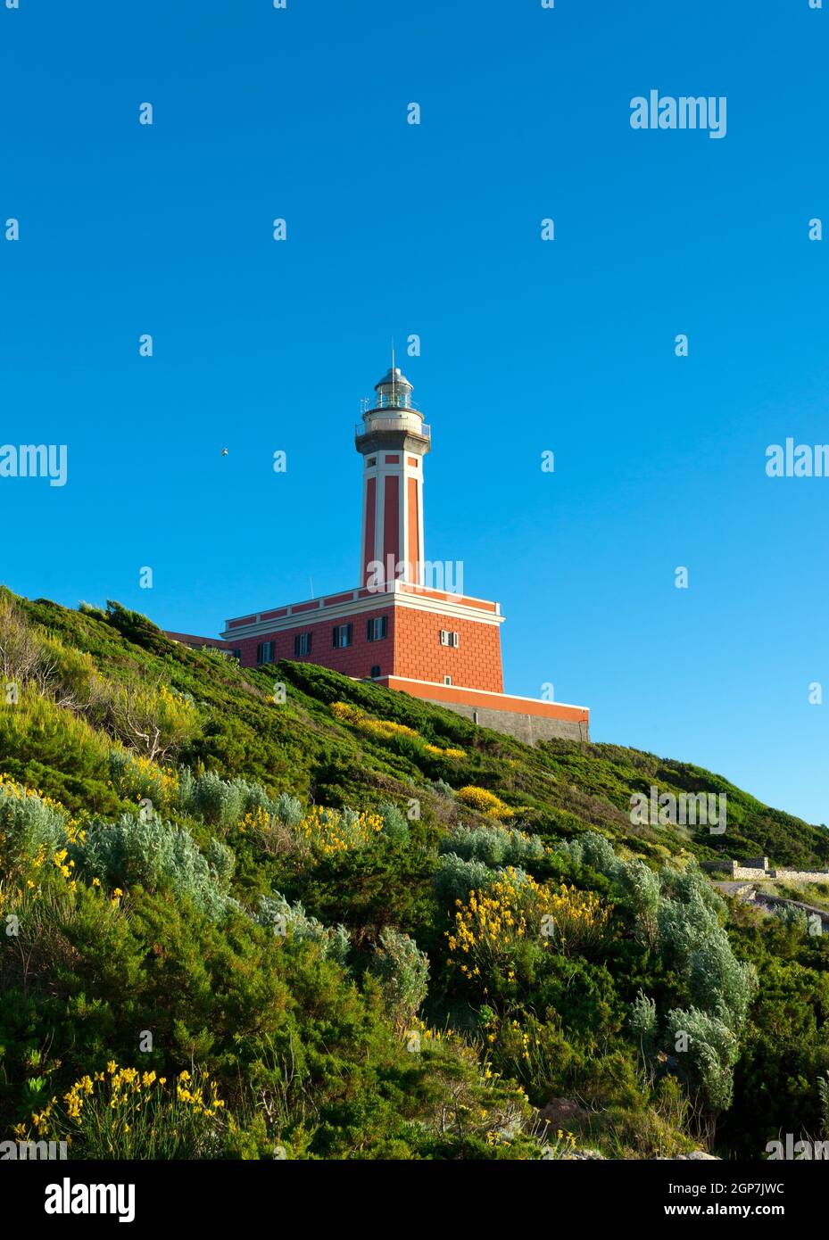 Leuchtturm "Faro di Punta Carena", Anacapri, Insel Capri, Italien. Stockfoto