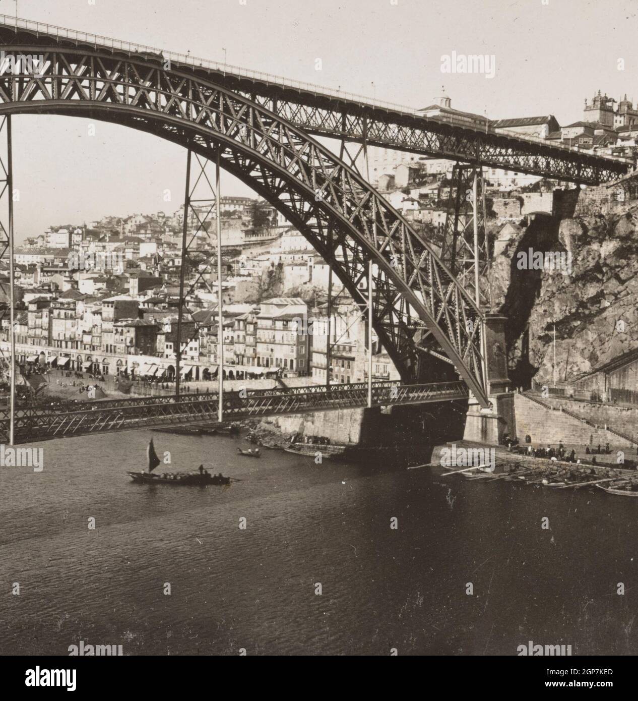 Die große Brücke Luiz Primeiro, Oporto, Portugal, 1907 Stockfoto
