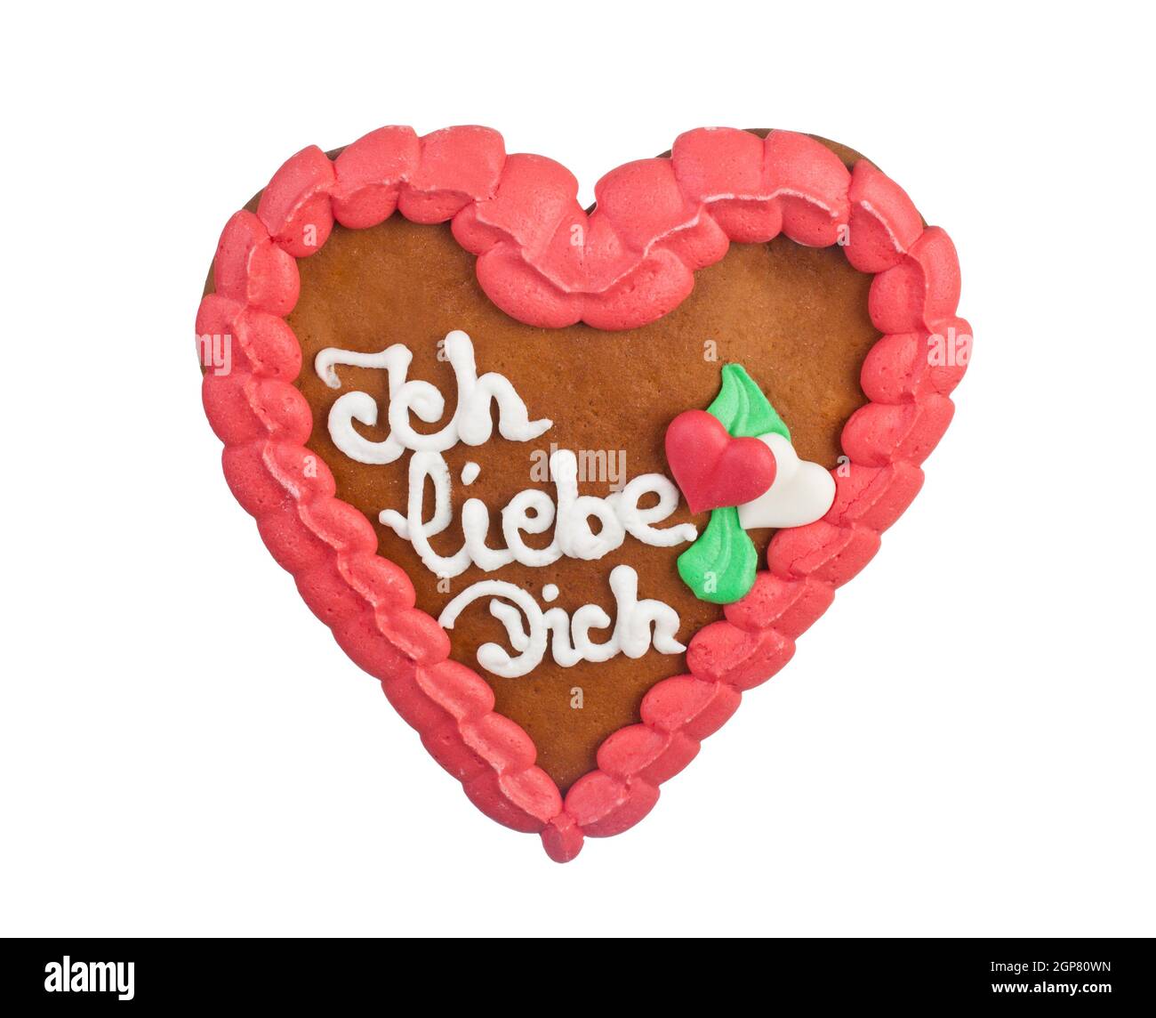 Lebkuchenherzen, Lebkuchen Herz, typisches Souvenir der deutschen Sprache. Stockfoto