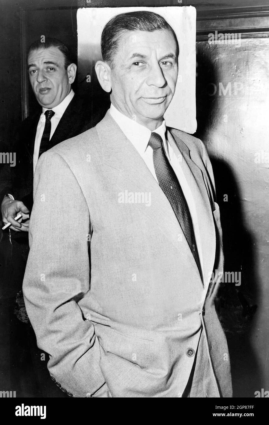 Meyer Lansky, (1902 – 1983), bekannt als der „Buchhalter des Mob“, war ein polnischer amerikanischer Vertreter des organisierten Verbrechens, der zusammen mit seinem Mitarbeiter Charles „Lucky“ Luciano maßgeblich an der Entwicklung des National Crime Syndicate in den Vereinigten Staaten beteiligt war. Stockfoto