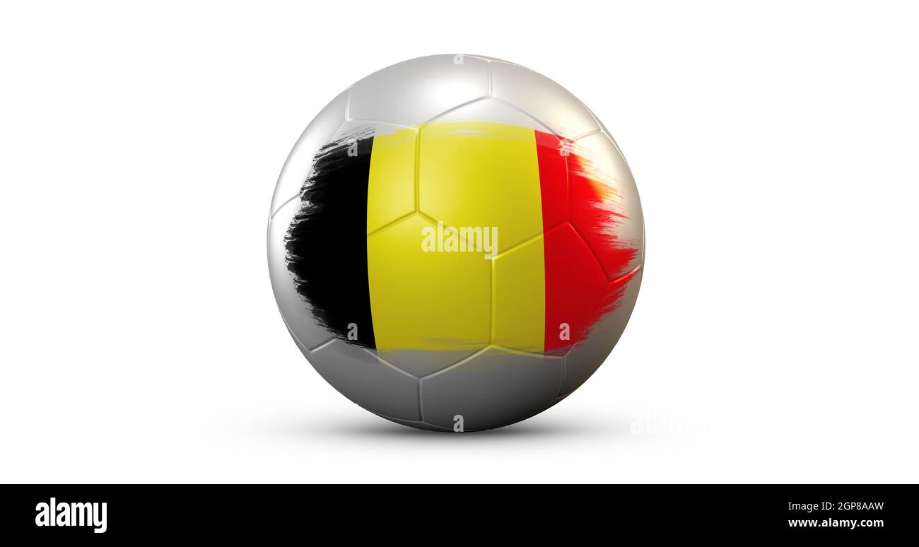 Konzepte für Nationalflagge, Ball und Fußball Stockfoto