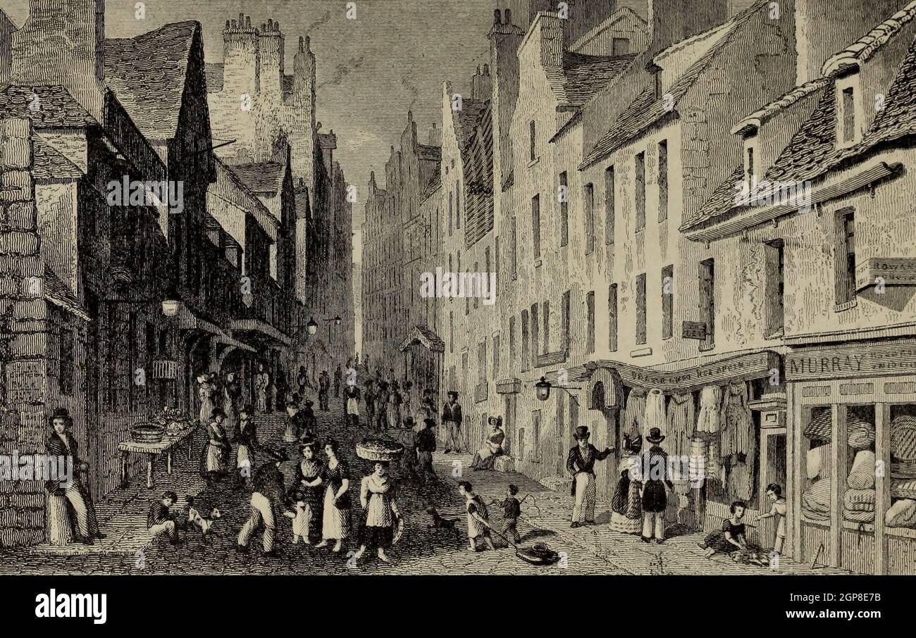 St Mary's Wynd, aus dem Pleasance, Edinburgh, Schottland, 1830er Jahre Stockfoto