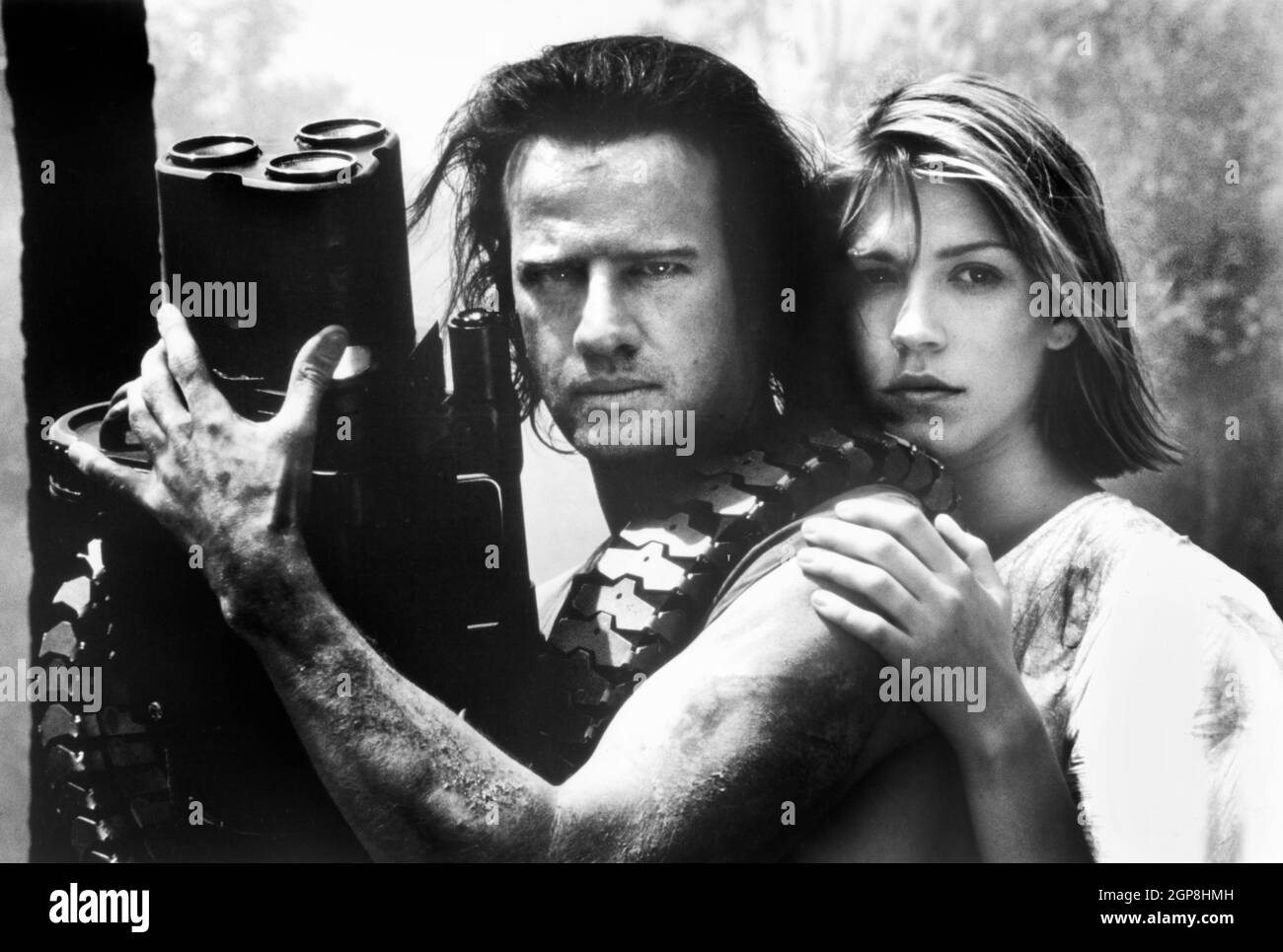 Christopher Lambert, Loryn Locklin, On-Set of the Film, 'Fortress', Dimension Films, Columbia Pictures, 1992 Stockfoto