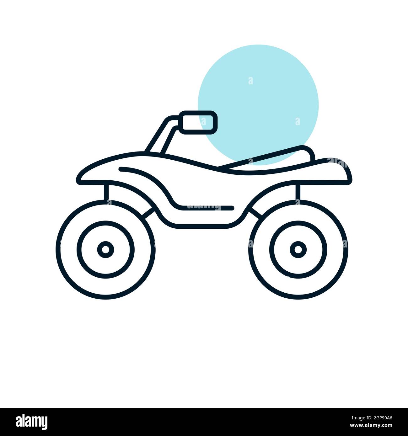 ATV-Fahrer, Quad Bike flache Vektor-Symbol. Graph Symbol für Reise-und Tourismus-Website und Apps Design, Logo, App, UI Stockfoto