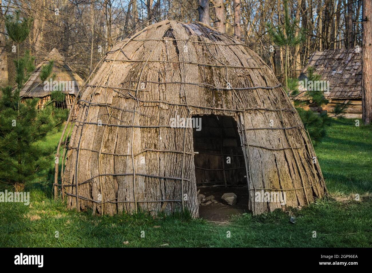 Kuppelform Bark Wigwam - George Rogers Clark Park - Ohio Stockfoto