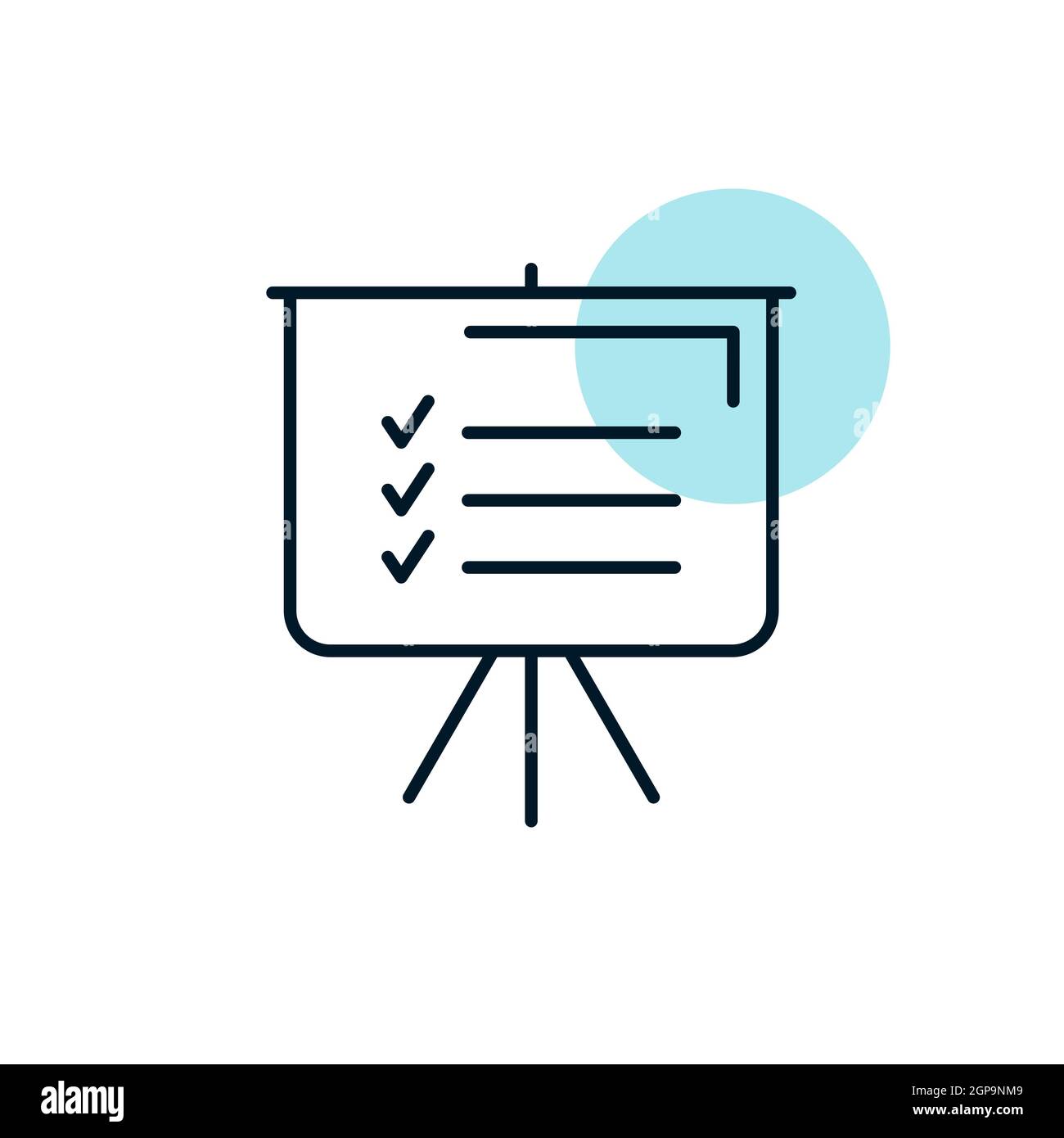 Symbol für die Gliederung der Statistiken im Schulungsboard. Planungsschild. Unternehmen. Graph Symbol für Ihre Website-Design, Logo, App, UI. Vektorgrafik, EPS10. Stockfoto