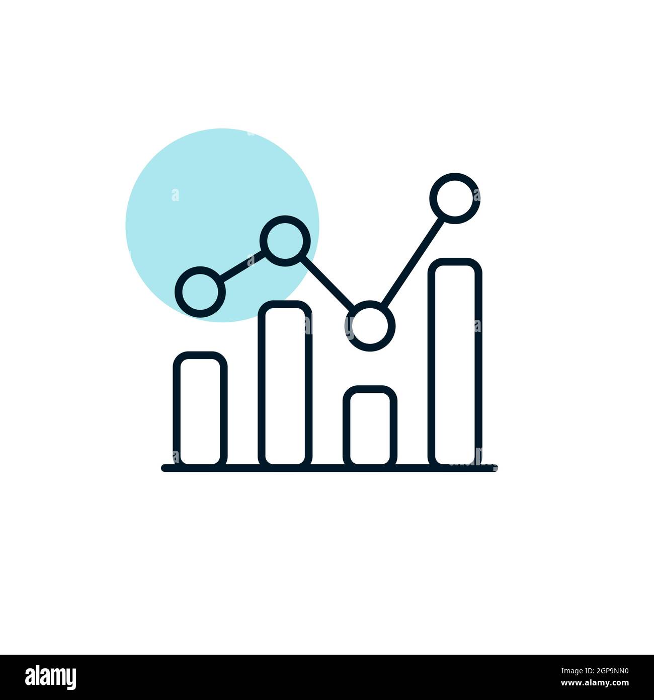 Grafik in trendigen Umrisssymbol. Finanzzeichen. Graph Symbol für Ihre Website-Design, Logo, App, UI. Vektorgrafik, EPS10. Stockfoto