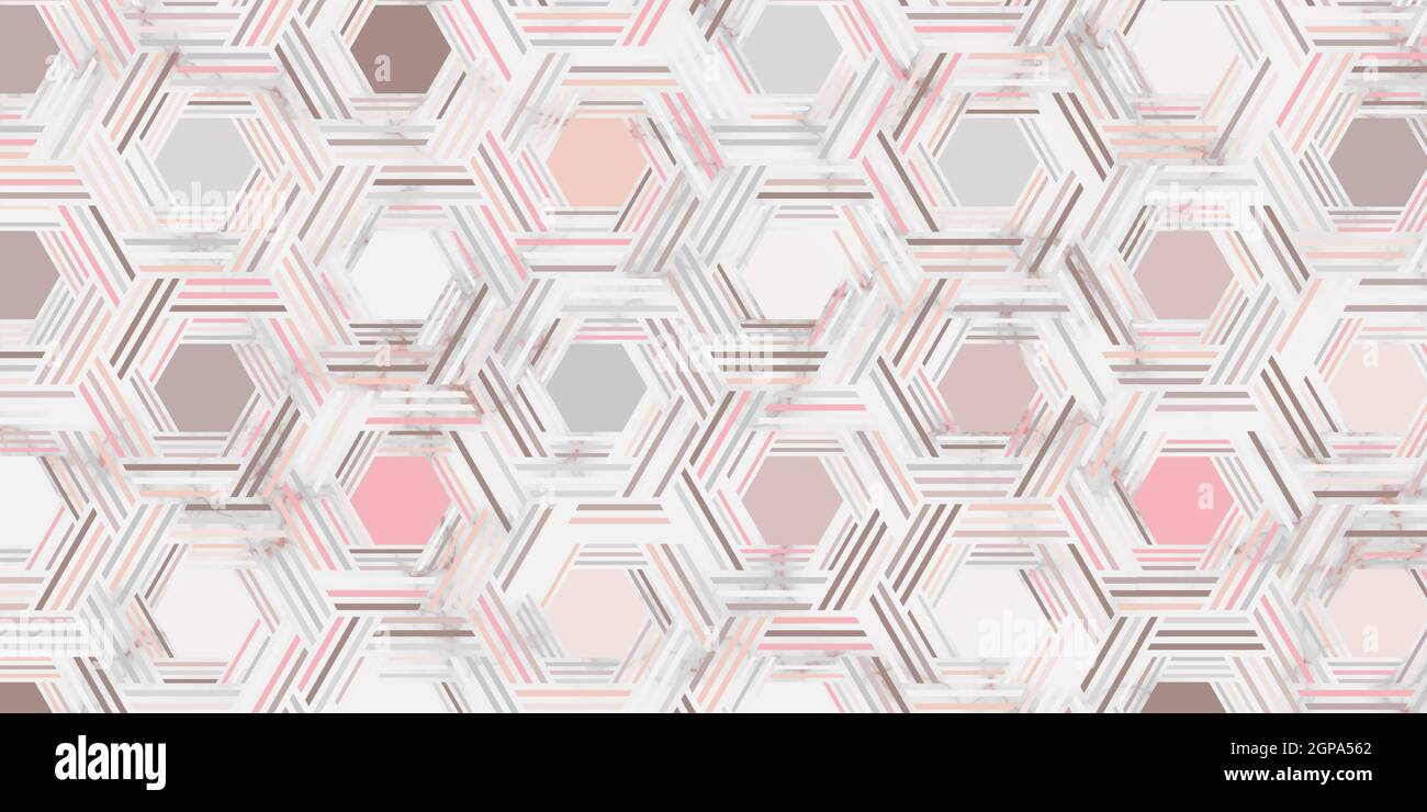 Geometrisches Muster mit Streifen weben Linien polygonale Form elegant von rosa Hintergrund und Marmor Textur Stock Vektor