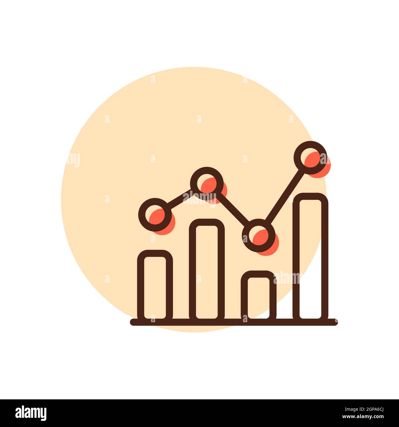 Grafik in trendigen Umrisssymbol. Finanzzeichen. Graph Symbol für Ihre Website-Design, Logo, App, UI. Vektorgrafik, EPS10. Stockfoto