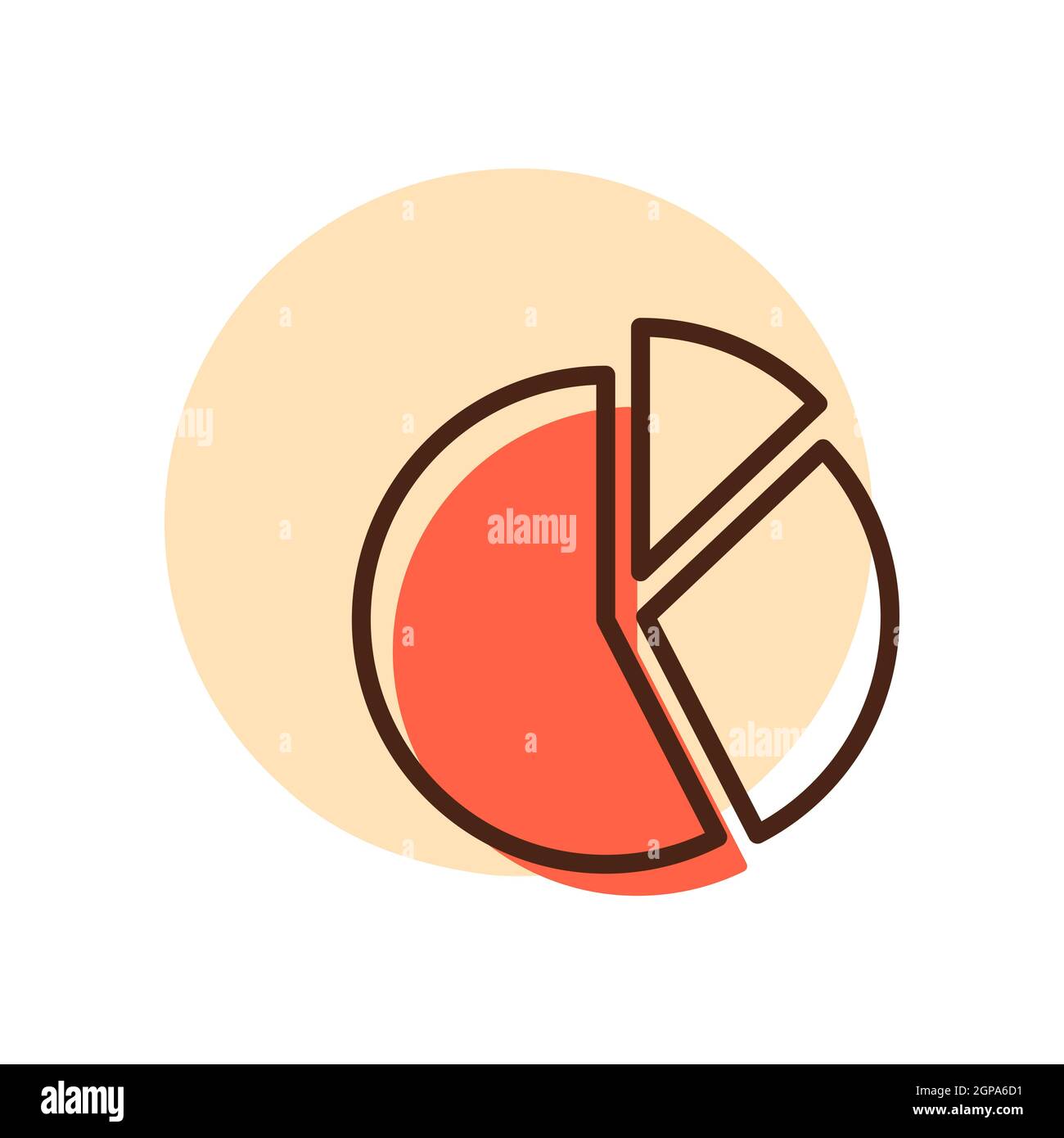 Symbolvektor für das Kreisdiagramm. Finanzzeichen. Graph Symbol für Ihre Website-Design, Logo, App, UI. Vektorgrafik, EPS10. Stockfoto