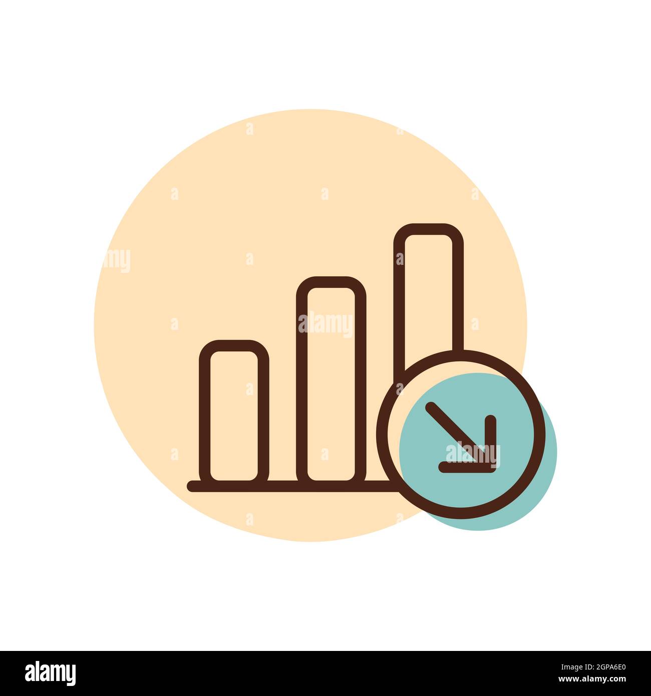 Symbol „Umrisslinie verkleinern“. Büroschild. Graph Symbol für Ihre Website-Design, Logo, App, UI. Vektorgrafik Stockfoto