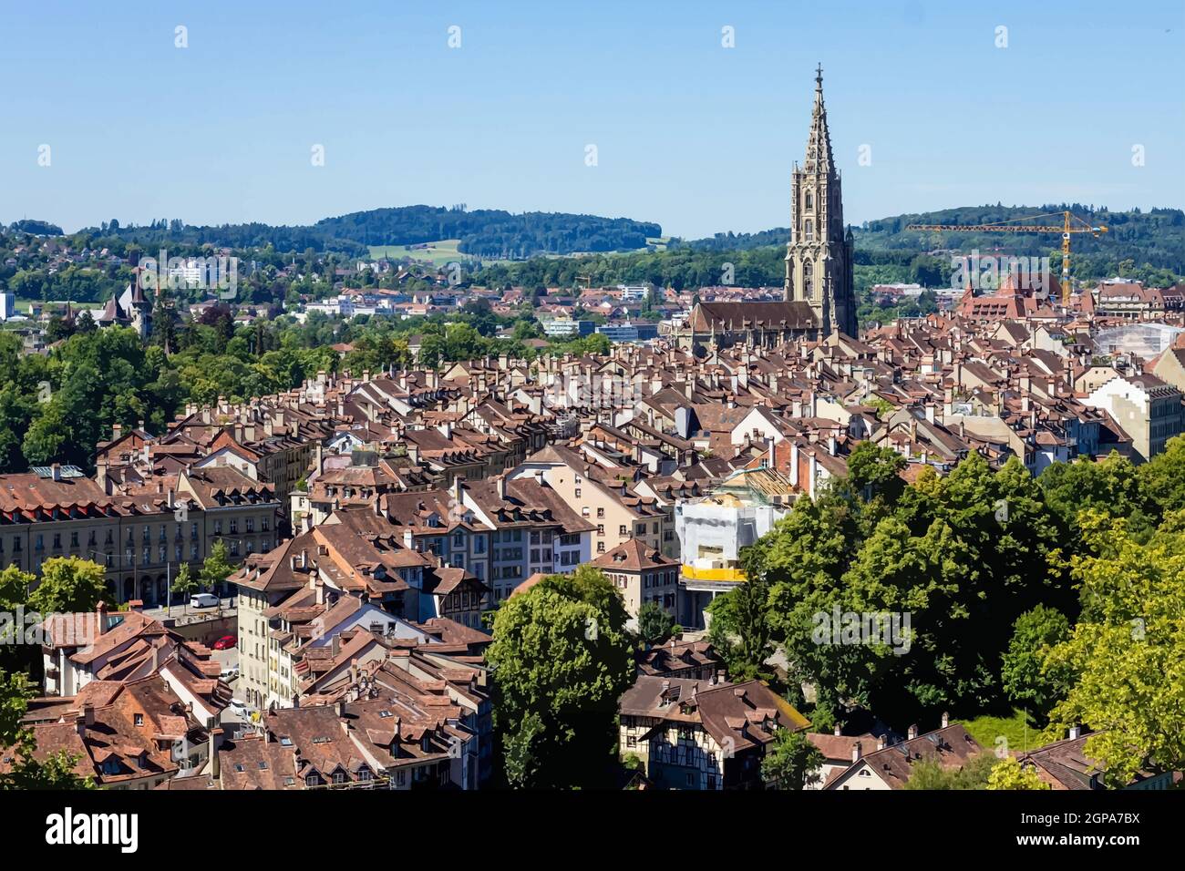 Große Stadt Europa Schweiz historische Gebäude Stock-Vektorgrafik - Alamy