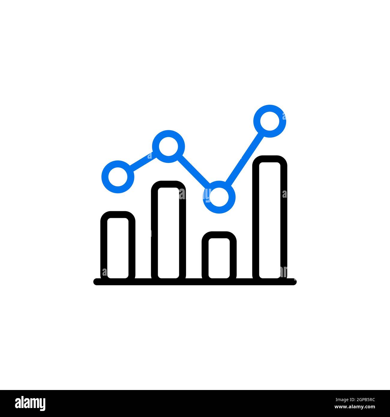 Grafik in trendigen Umrisssymbol. Finanzzeichen. Graph Symbol für Ihre Website-Design, Logo, App, UI. Vektorgrafik, EPS10. Stockfoto